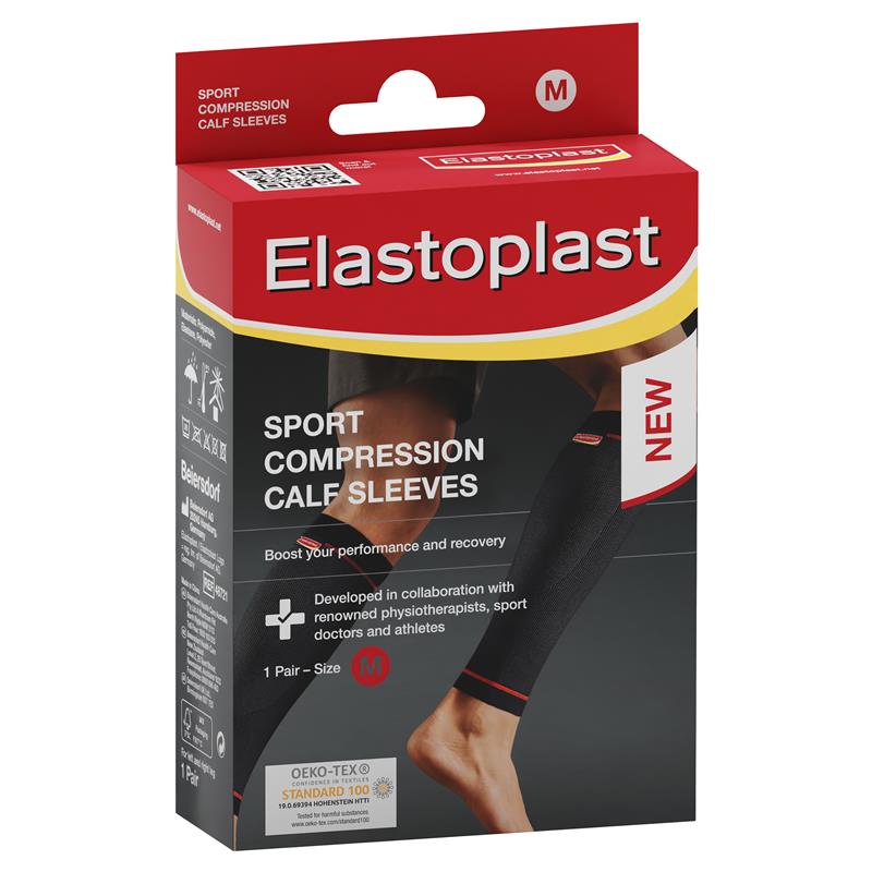 Elastoplast Sport Compression Calf Sleeves 1 Pair Medium