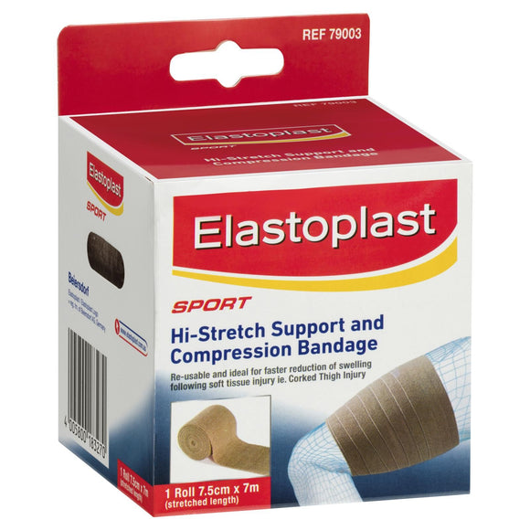Elastoplast Sport Hi-Stretch Support and Compression Bandage 7.5cm x 7m