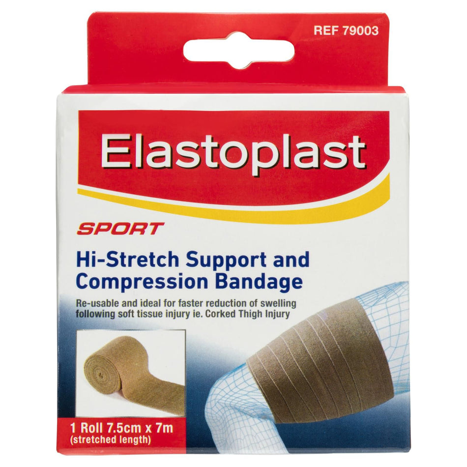 Elastoplast Sport Hi-Stretch Support and Compression Bandage 7.5cm x 7m