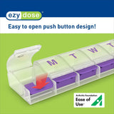 Ezy Dose Weekly 7-Day Push Button Pill Organizer & Planner X-Large