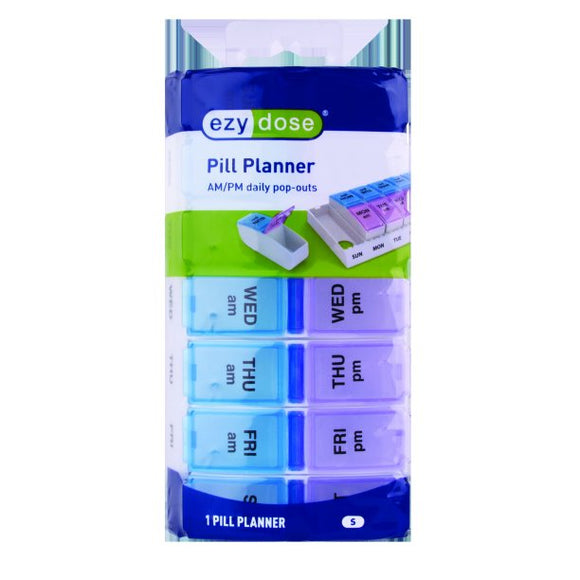 Ezy Dose Weekly AM/PM Travel Pill Organizer and Planner Container