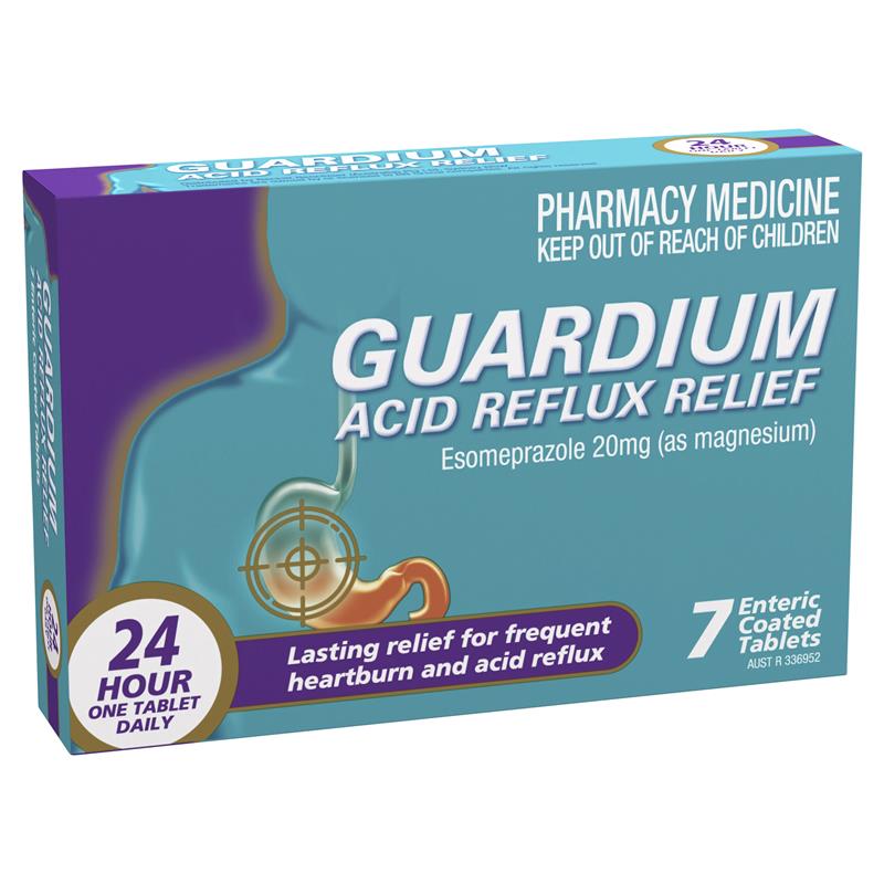 Guardium Acid Reflux Relief Esomeprazole (20 mg) Tablets 7 Pack