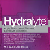 Hydralyte Apple Blackcurrant Flavoured Electrolyte Ice Blocks 16 Packs