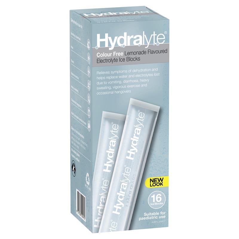 Hydralyte Lemonade Flavoured Electrolyte Ice Blocks 16 Pack