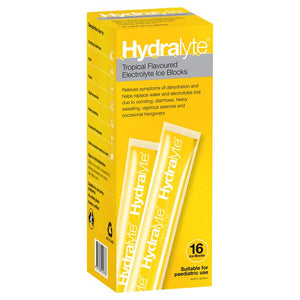Hydralyte Tropical Flavoured Electrolyte 16 Ice Blocks