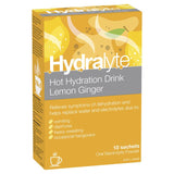 Hydralyte Lemon Ginger Hot Hydration Electrolyte Powder 10 Sachets