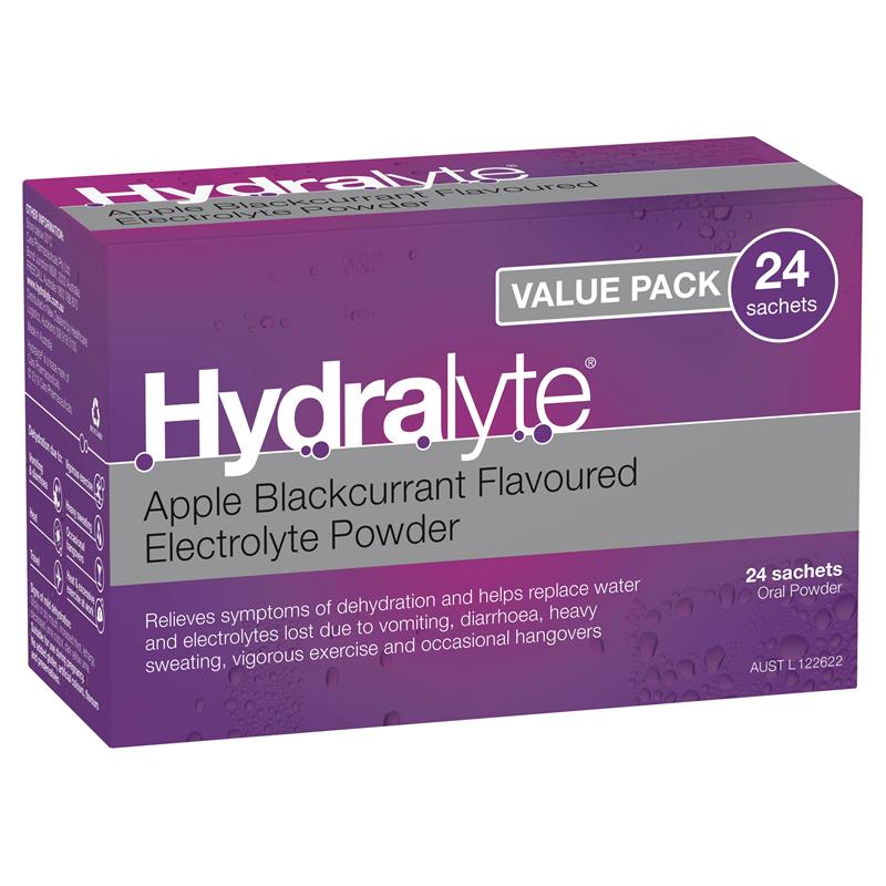 Hydralyte Apple Blackcurrant Powder 4.9g x 24 Sachet
