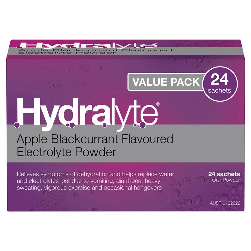 Hydralyte Apple Blackcurrant Powder 4.9g x 24 Sachet
