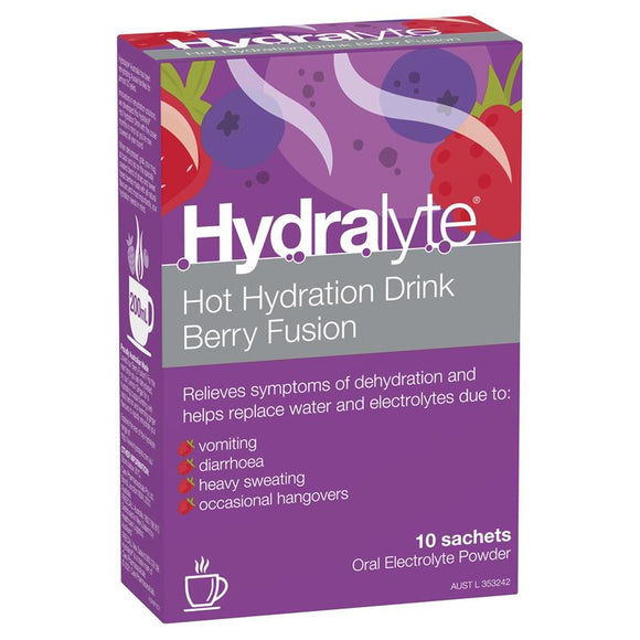 Hydralyte Berry Fusion Hot Hydration Electrolyte Powder 10 Pack
