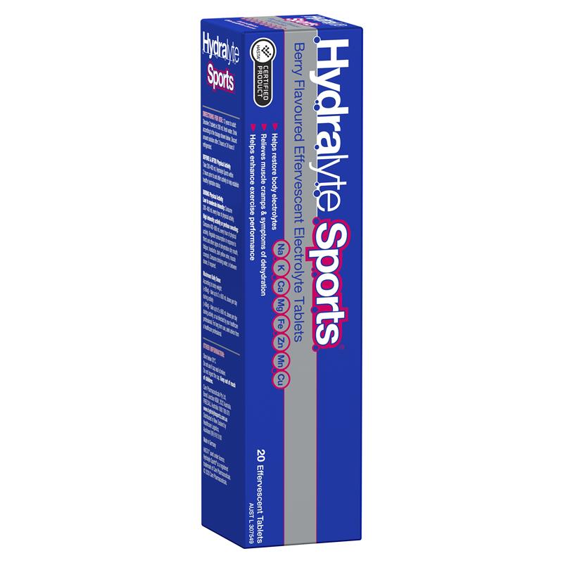 Hydralyte Sports Berry Effervescent Electrolyte 20 Tablets