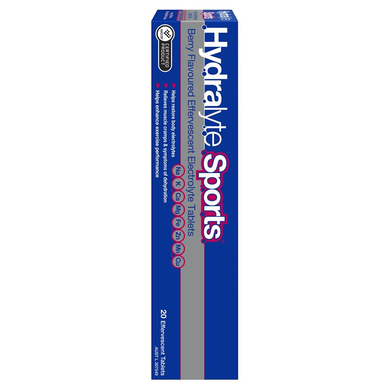 Hydralyte Sports Berry Effervescent Electrolyte 20 Tablets