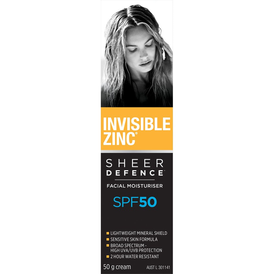Invisible Zinc Sheer Defence Tinted Moisturiser SPF50 MEDIUM - 50g