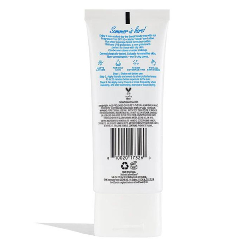 Bondi Sands SPF 50+ Fragrance Free Matte Tinted Face Lotion 75 ml