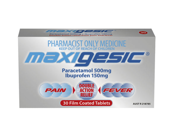 Maxigesic Paracetamol 500mg + Ibuprofen 150mg - 30 Tablets