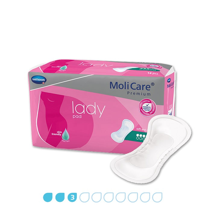 MoliCare Premium Lady Pad 3 Drops 14 Packs x 12 Packs Value Pack