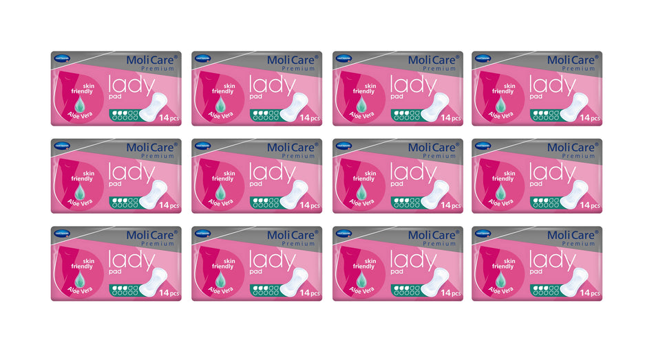 MoliCare Premium Lady Pad 3 Drops 14 Packs x 12 Packs Value Pack