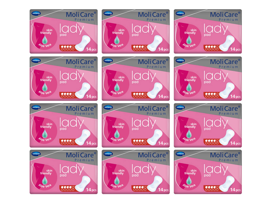MoliCare Premium Lady Pad 4 Drops 14 Pads x 12 Packs