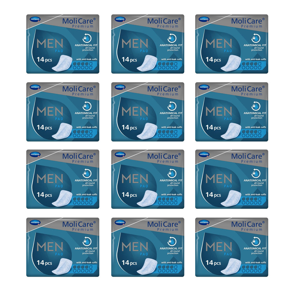 Molicare Premium Men Pad 4 Drops 14 Pads x 12 Packs Value Pack