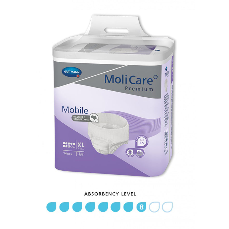 MoliCare Premium Mobile 8 Drops Extra Large 14 Pcs x 4 Packs Value Pack