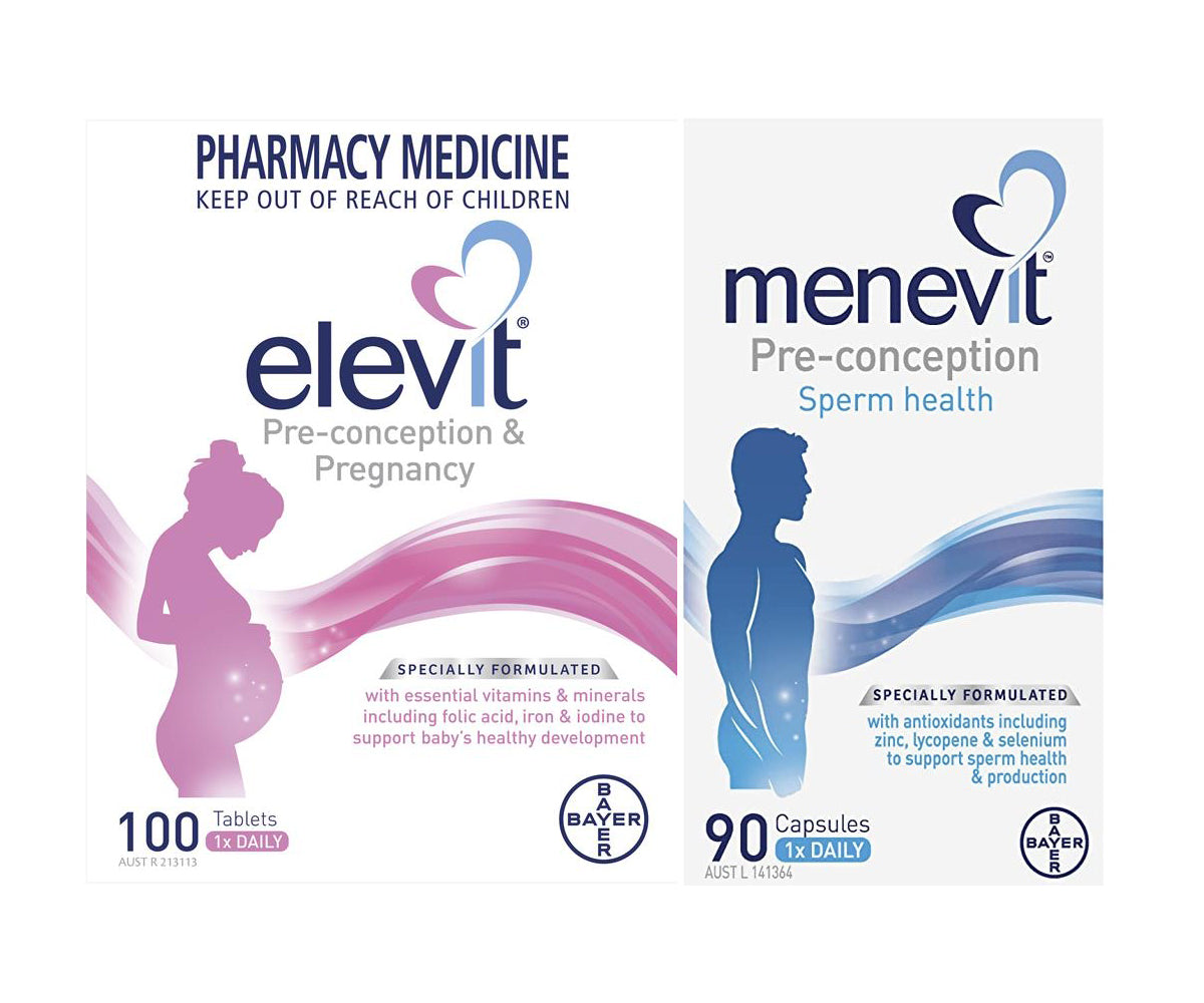 Elevit Box Elevit 100 Tablets & Menevit 90 Capsules Pregnancy Planning Kit – Scown ...