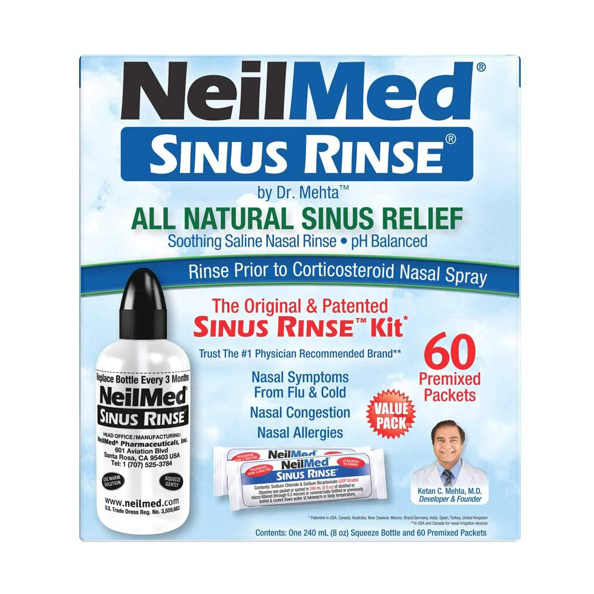 Neil Risne Neilmed Sinus Rinse Kit For Adult 60 Packets – Scown's Pharmacy