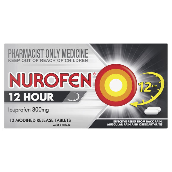 Nurofen Ibuprofen 12Hour Pain & Inflammation Relief 300mg 12 Tablet
