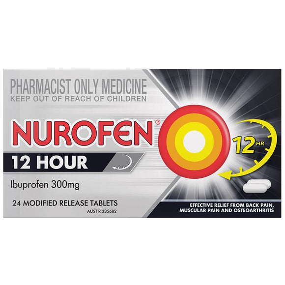 Nurofen Ibuprofen 12Hour Pain & Inflammation Relief 300mg 24 Tablet