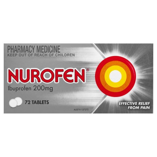 Nurofen Ibuprofen Anti-Inflammatory and Pain Relief 200mg 72 Tablets