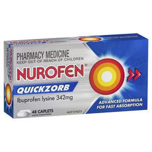 Nurofen Ibuprofen Quickzorb Fast Pain Relief 342mg 48 Caplets