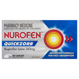 Nurofen Ibuprofen Quickzorb Fast Pain Relief 342mg 48 Caplets