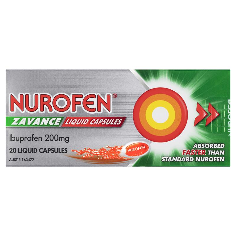 Nurofen Zavance Fast Pain Relief 200mg 20 Liquid Capsules