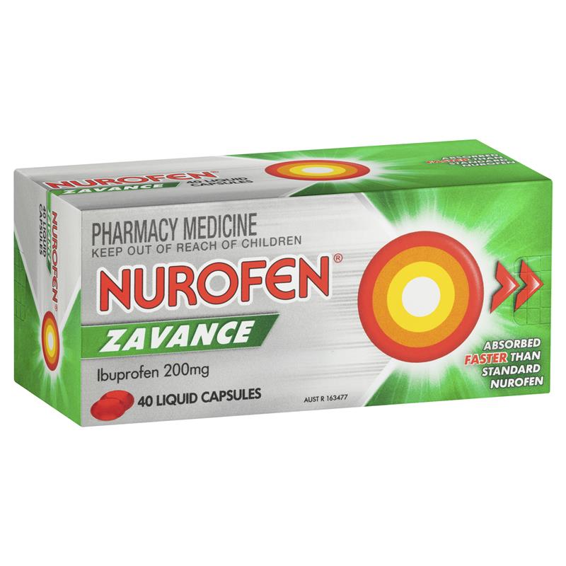 Nurofen Zavance Fast Pain Relief 200mg 40 Liquid Capsules