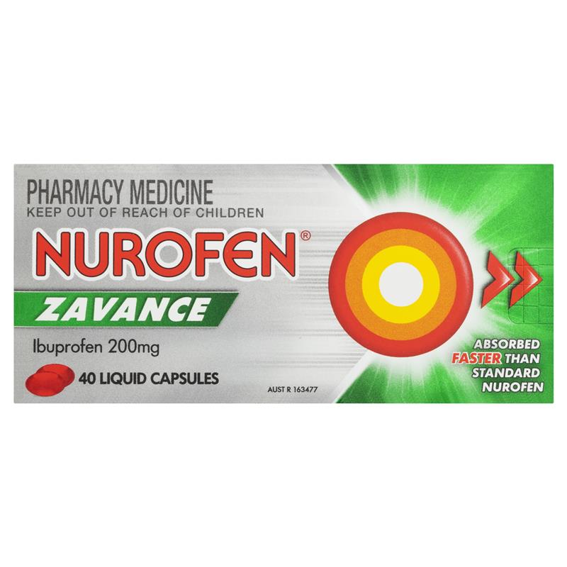 Nurofen Zavance Fast Pain Relief 200mg 40 Liquid Capsules