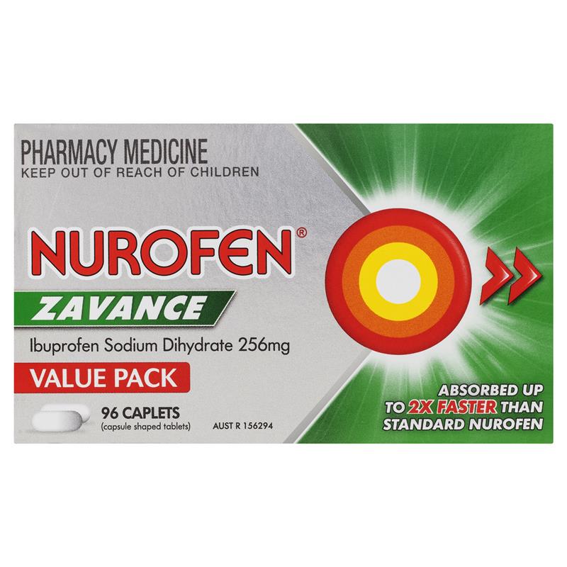Nurofen Zavance Fast Pain Relief 256mg 96 Caplets