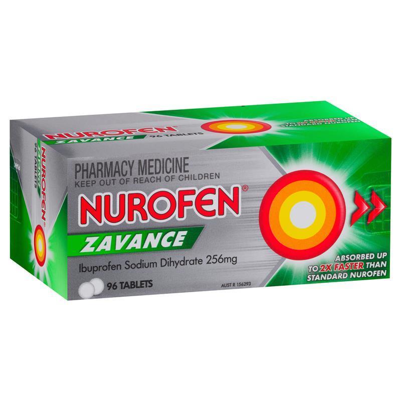 Nurofen Zavance Fast Pain Relief 256mg 96 Tablets