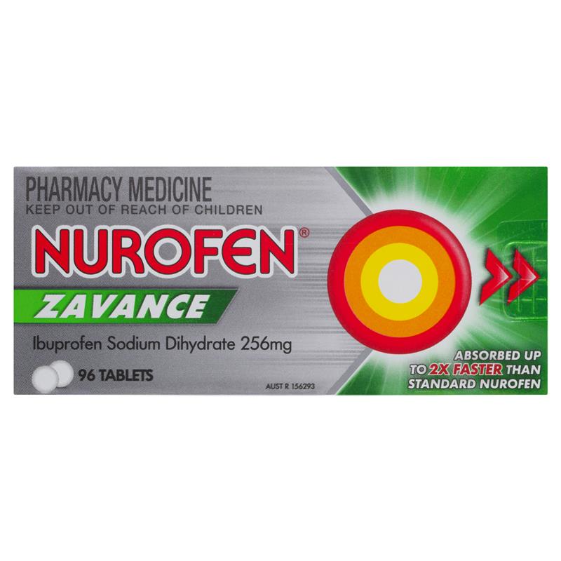 Nurofen Zavance Fast Pain Relief 256mg 96 Tablets