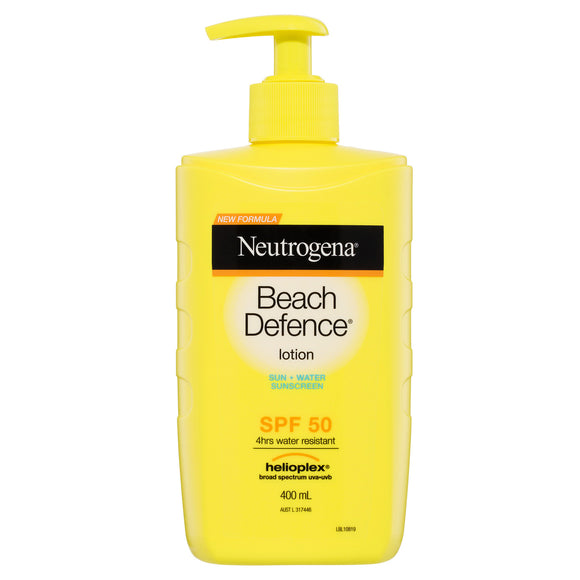 Neutrogena Beach Defence Sun + Water Sunscreen Lotion SPF 50 400mL