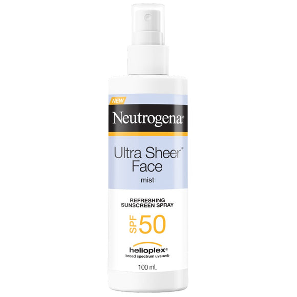 Neutrogena Ultra Sheer Face Mist Refreshing Sunscreen Spray SPF 50 100mL