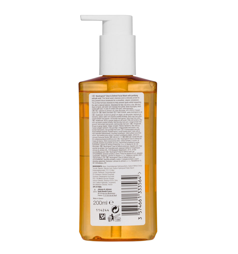 Neutrogena Clear & Defend Daily Facial Wash 200mL