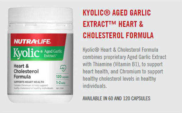 Nutra-Life Kyolic Aged Garlic Extract Heart & Cholesterol Formula 120 Capsules