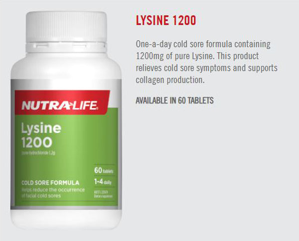 Nutra-Life Lysine 1200 60 Tablets