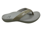 Scholl Orthaheel Orthotic Sonoma II Supportive Thong Grey Reptile