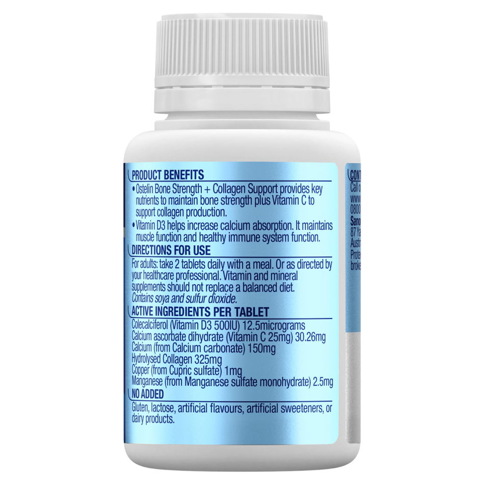 Ostelin Bone Strength + Collagen Support 60 Tablets