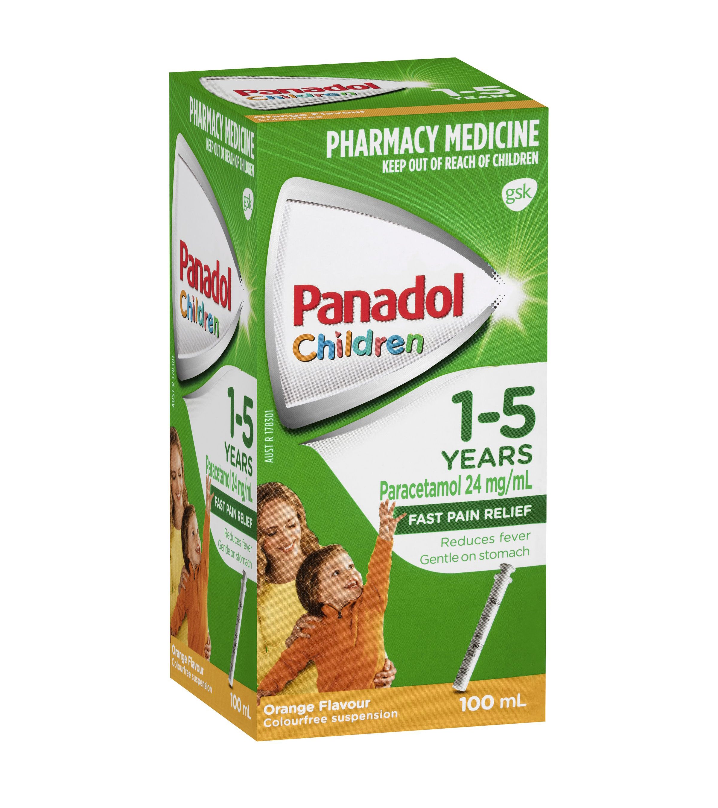 Panadol Children Colour-Free Suspension 1-5 Years Orange Flavour 100ml ...