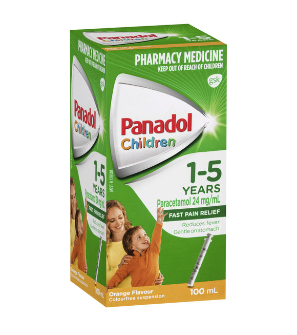 Panadol Children Colour-Free Suspension 1-5 Years Orange Flavour 100ml