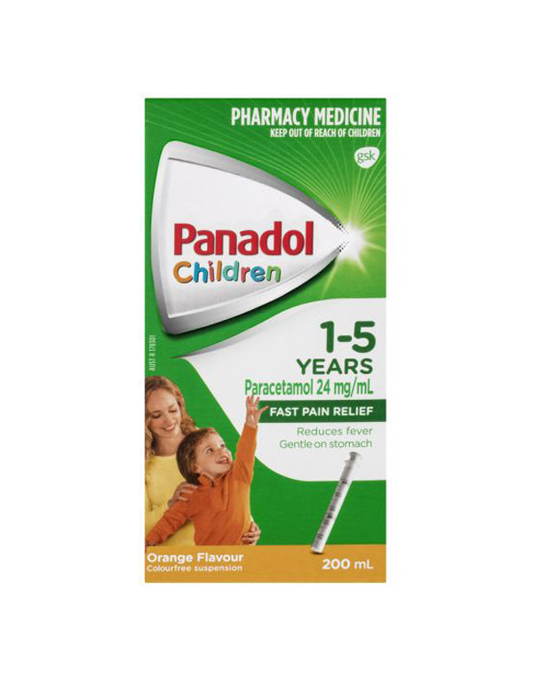 Panadol Children Colour-Free Suspension 1-5 Years Orange Flavour 200ml