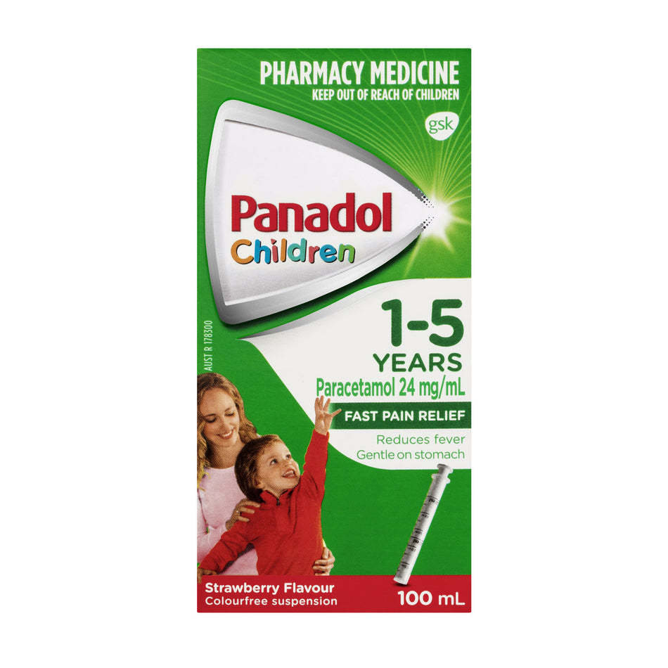 Panadol Children Colour-Free Suspension 1-5 Years Strawberry Flavour 100ml