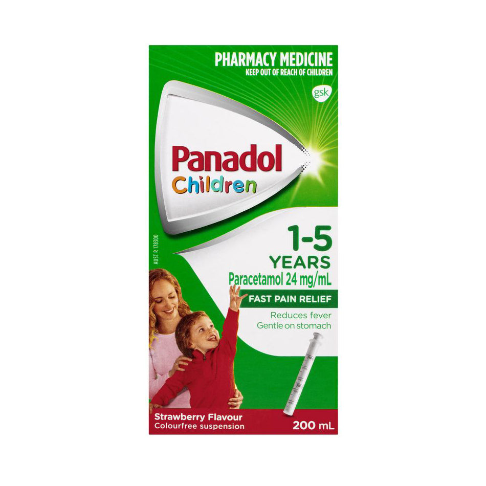 Panadol Children Colour-Free Suspension 1-5 Years Strawberry Flavour 200ml