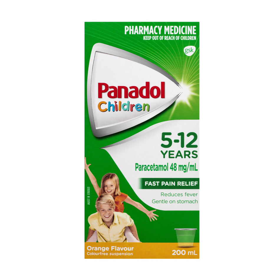 Panadol Children Colour-Free Suspension 5-12 Years Orange Flavour 200ml