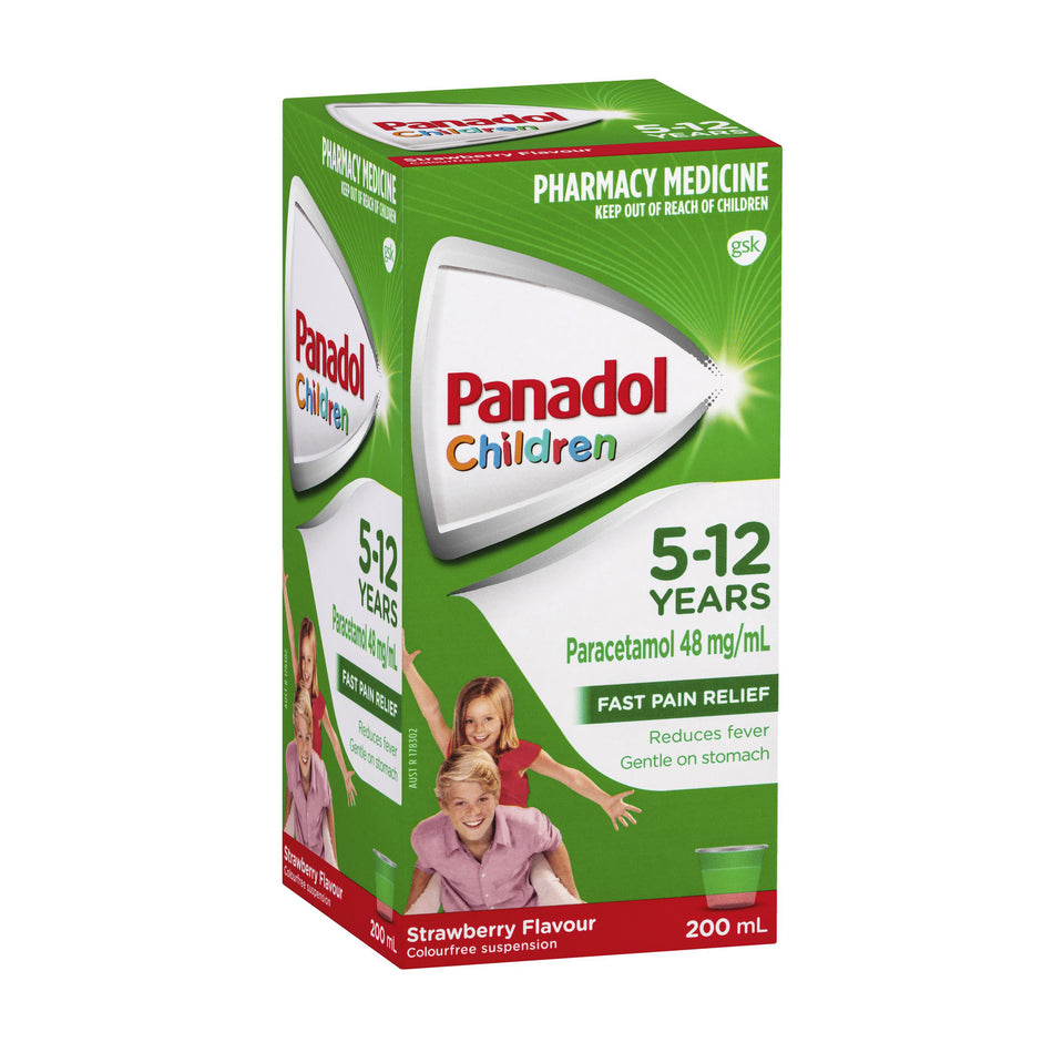 Panadol Children Colour-Free Suspension 5-12 Years Strawberry Flavour 200ml